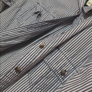 a striped blue and white blouse